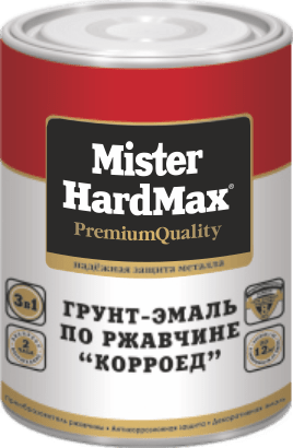 Грунт- эмаль Mister HardMax по ржавчине черная Корроед  (0,9кг) (14)